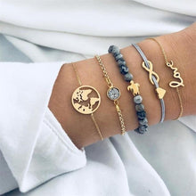 Load image into Gallery viewer, Boho Rose Map Bracelets & Bangles for Women Bohemian Round Charm Bracelet Set Fashion Multilayer Accessories Luxury Jewelry