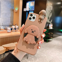 Load image into Gallery viewer, 3D Cute Cartoon Dog Mirror Stand Phone Case For Iphone 13 Pro Max 12 11 Xr X Xs Max 5 6 7plus 8 Plus With Lanyard Cover Soft Durable Silicone Drop Protection Cover For Iphone