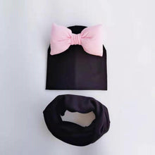 Load image into Gallery viewer, infant Baby Hat Girl big bow Butterfly Knot Cap cotton Collar Scarf set hat for girls baby
