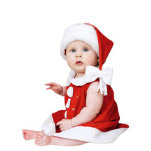 Load image into Gallery viewer, Christmas Princess Dress and Bowknot Hat Outfits Newborn Perfect Gift For Baby Girl