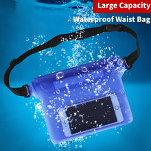 Load image into Gallery viewer, Waterproof Swimming Bag 3 Layers Water Proof Diving Beach Shoulder Waist Bag Underwater Mobile Phone Bag Case Waterproof Bag With Adjustable Waist Belt Comfortable Case For Phone