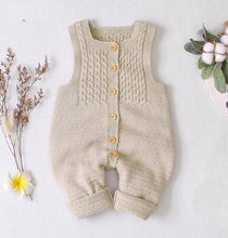 Load image into Gallery viewer, Handmade Baby Knitting Rompers Sleeveless Solid Color Jumpsuit Winter Romper For Girls and Boys In Modern Retro Style