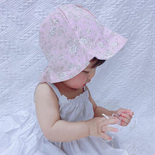 Load image into Gallery viewer, Modern Baby Girls Sun Hat Cotton Baby Hat Kids Child Cap Bowknot Flower Print Bucket Hat Double Sided