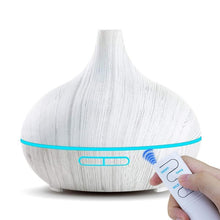 Load image into Gallery viewer, 550ml Aroma Air Humidifier Essential Oil Diffuser Aromatherapy Electric Ultrasonic cool Mist Maker for Office Home Bedroom Living Room Study Yoga Spa - Wood Grain, 7 Colors LED Light