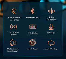 Load image into Gallery viewer, STEVVEX TWS Bluetooth 5.0 Earphones 2200mAh Charging Box Wireless Headphone 9D Stereo Sports Waterproof Earbuds Headsets With Microphone
