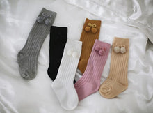 Load image into Gallery viewer, Luxury Modern Autumn Winter Baby Children Cherry Hair Ball Knee High Socks. Kid Cherry Knitted Sock For Kids
