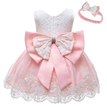 Load image into Gallery viewer, Modern luxury Baby Elegant Baby Girls 1st Year Birthday Dress Halloween Costume Party Dress For Baby And Girls With Big Bow And Modern Unique Colors