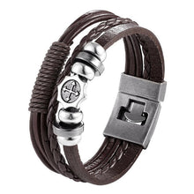 Load image into Gallery viewer, Trendy Modern Jewelry Leather Bracelet Men Braided Multilayer Anchor Bracelets Ladies Rope Chain for Male Jewelry Classic Style