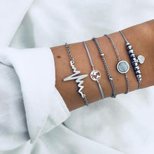 Load image into Gallery viewer, Boho Rose Map Bracelets & Bangles for Women Bohemian Round Charm Bracelet Set Fashion Multilayer Accessories Luxury Jewelry