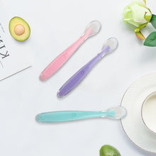 Load image into Gallery viewer, Baby Soft Silicone Spoon Color Temperature Sensing Spoon Children Food For Baby Boys Or Girls Feeding Tools