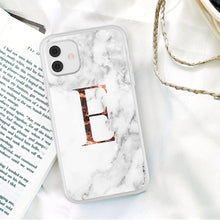 Load image into Gallery viewer, White A-Z Marble Texture Phone Cover For Iphone 12 Mini Soft Silicone Back Case Solid Name Phone Case Luxury Screen Camera Protection Shockproof Soft Cover