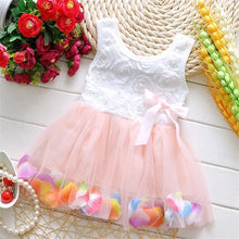 Load image into Gallery viewer, Luxury Modern Handmade Girls Sweetness Flower Kids Dress Princess Summer Sleeveless Mini Tutu Dress Childs Bow Pink Yellow Red Girls Clothing Dress