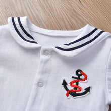 Load image into Gallery viewer, Newborn Baby Boy/Girl White Navy Sailor Uniforms Long Sleeve Jumpsuit Romper For Baby Kids