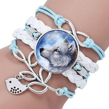 Load image into Gallery viewer, Classic Retro Wolf Head Elegant Bracelet Leather Bangle Luxury Bracelet Jewelry Boho Glass Moon Men Wrap Bangles For Men Women