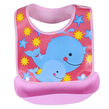 Load image into Gallery viewer, Baby Bibs Waterproof Silicone Feeding Saliva Towel Newborn Cartoon Aprons Baby Bibs Detachable For Kids