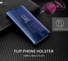 Load image into Gallery viewer, Smart Flip Phone Case For iPhone X XR XS 5 5S SE 7 8 6 6S Plus 11 12 13 Mini Pro Max 2020 Mirror Window Standing Holder Cover Mirror Screen Smart Plating Case 360 Full Body Ultra Thin Intelligent Protective Case
