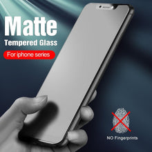 Load image into Gallery viewer, 2pcs Matte Tempered Glass For Iphone 12 Pro Max Glass For Iphone 13 12 11 Pro Xs Max X Xr 6 7 8 Plus Screen Protector Film Full Coverage Anti Glare 9h Hardness No Fingerprint Screen Protector Guard
