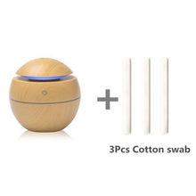 Load image into Gallery viewer, Mini Air Humidifier Ultrasonic USB Aroma Wood Grain LED Night Light Electric Essential Oil Diffuser Aromatherapy Home