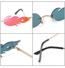 Load image into Gallery viewer, NEW 2021 Fashion Fire Flame Sunglasses For Women With Brand Design Rimless Wave Eyewear Luxury Trending Narrow Style