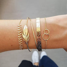 Load image into Gallery viewer, Luxury Modern Gold Crystal Elegant Woman and Lady Brecelets in Sets of 5Pcs/sett for Women Punk Boho Beach Bangle Jewelry Gift