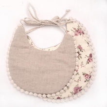 Load image into Gallery viewer, Double-deck Infant Baby Girl Boy Bib Kid Toddler Dinner Feeding Tassel Cotton Linen Burp Cloths