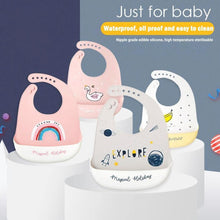 Load image into Gallery viewer, Bib Waterproof Silicone Feeding Saliva Towel Newborn Adjustable Bur Cloth Turban Disposable Cartoon with Elegant Deisgn For Baby and Kids