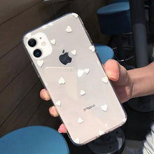 Load image into Gallery viewer, Transparent Phone Case For iPhone 13 12 11 14 Pro Little Dots Love Heart Clear Back Cover Vintage Women Girls Soft Anti-Scratch Protective Cases for iPhone