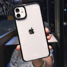 Load image into Gallery viewer, Transparent Shockproof Bumper Phone Case For iPhone 11 12 13 14 Pro Max Mini Cute Candy Color Hard Cover Luxurious Translucent Case for iPhone