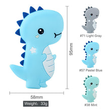 Load image into Gallery viewer, Dinosaur Baby Teether Animal Silicone Beads Chew Charms Food Grade Silicone Teether Bead Toy Gift For Baby and Kids