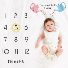 Load image into Gallery viewer, Newborn baby Monthly Growth Blanket Photography Props Background Cloth For Baby