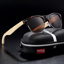 Load image into Gallery viewer, Brand Bamboo Handmade Luxury Polarized Modern and Retro Wood Sunglasses for Men and Women With UV400 Protection