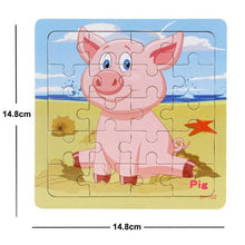 Load image into Gallery viewer, 38 Style Cartoon Wooden Puzzle Children Animal/ Vehicle Toy For 2-6 Year Baby Early Educational Toys for Kids