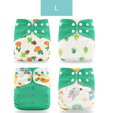 Load image into Gallery viewer, 4pcs/set Washable Eco-Friendly Cloth Diaper Cover Adjustable Nappy Cloth Diapers Cloth Nappy For Baby Boys and Grils Baby