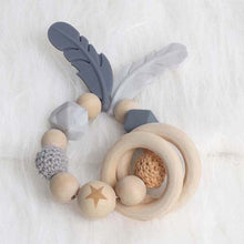 Load image into Gallery viewer, Modern Wood Pacifier Clip Chain Holder Nipples Pacifier Clips Pacifier Teether Teething Toy Cartoo Wooden Bracket For Pacifier For Kids
