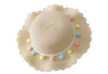 Load image into Gallery viewer, Luxury Baby Lady Girl Summer Straw Sun Handmade Beach Hat In elegant Modern Deign For Kids