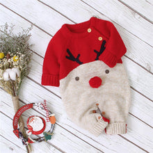 Load image into Gallery viewer, Baby Christmas Rompers Reindeer Knitted Jumpsuits Toddler Children Warm Wool Clothes 0-2Y For Boys and Girls Christmas Eve Costume