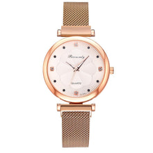 Load image into Gallery viewer, Fashion Set Women Watches Luxury Magnet Buckle Flower Rhinestone Watch Ladies Quartz Wrist Watch WIth Bracelet In Set For Women and Girls