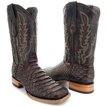 Load image into Gallery viewer, Soto Boots Mens Brown Python Print Boots H50032
