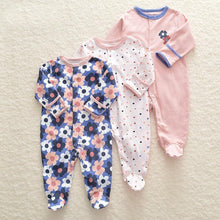 Load image into Gallery viewer, 3Pcs Baby unisex Rompers Long Sleeve Sleep suit Cartoon Jumpsuit Baby Pajamas Stes For Kids Between 0-12Months