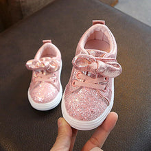 Load image into Gallery viewer, Cute Girls Casual Shoes Sneakers Toddler Baby Girls Bow Sequin Crib Trend Casual Shoes Kids Children Anti Slip Pink Dress Shoes
