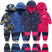 Load image into Gallery viewer, Ski suit For Children Soft Shell Outdoor Jacket Waterproof Fleece Lining Jumpsuit For Boys and Girls In Modern Colorful Design