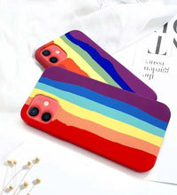 Load image into Gallery viewer, Luxury Rainbow Silicone Case For iPhone 11 X Xr Xs Max Case 12 11 Pro Max 6 6s 7 8 Plus Modern Colorful Shockproof Back Cover Rainbow Color Soft Silicon Back Cover Case