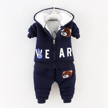 Load image into Gallery viewer, Modern Fashion Cotton Thick Warm Casual Hooded Sweater Cartoon Cute Bear Three-piece Suit For Baby Boy & Girl