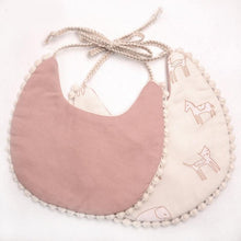 Load image into Gallery viewer, Double-deck Infant Baby Girl Boy Bib Kid Toddler Dinner Feeding Tassel Cotton Linen Burp Cloths