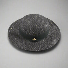 Load image into Gallery viewer, Women’s Straw Fedora with Metallic Bee Accent