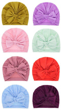 Load image into Gallery viewer, Modern Luxury Baby Girl Lovely Soft Winter Big Bow Turban Bonnet Cotton Caps For Girls Baby