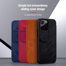 Load image into Gallery viewer, Super Hard Back Soft Shock Absorb Cover for iPhone 13 Pro Max Case Slide Camera Business Black Elegant Back Cover for iPhone 13 Mini 13 Pro Max Case