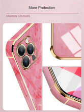 Load image into Gallery viewer, Luxury Shockproof Soft Case For iPhone 13 12 11 Pro Max XS XR X R 8 7 Plus iPhone12 12Pro iPhone11 Marble Texture Covers Luxury Love Phone Case Cute Side Small Heart Pattern Soft Shockproof Full Lens Case for iPhone