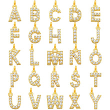 Load image into Gallery viewer, Mandotos Crystal A Z Letter Initial Anklets For Women Cuban Link Stainless Steel Beach Anklet