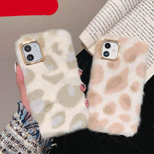Load image into Gallery viewer, Fashion Plush Leopard Phone Case For Iphone 11 Pro Max Xs Max X Xr Cases Furry Fluffy Warm Cover For Iphone 6 6s 7 8 Plus Case Women Fashion Faux Fur Case For Iphone